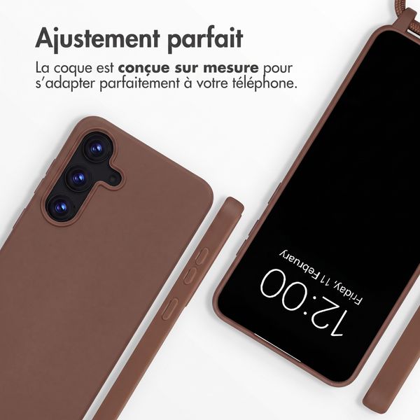 imoshion Coque en silicone avec cordon Samsung Galaxy S25 FE - Marron