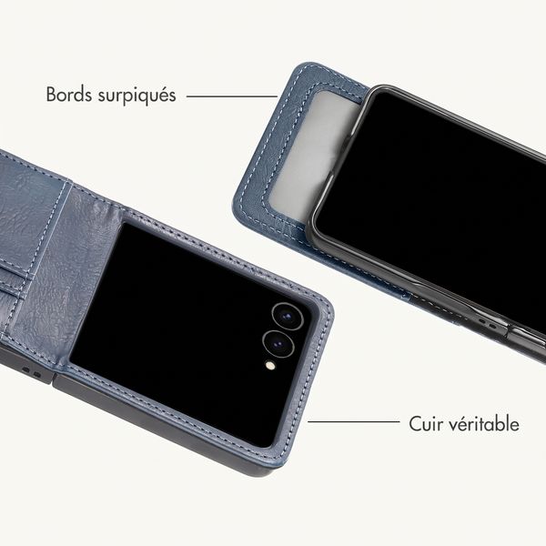 imoshion Étui de télephone portefeuille Luxe Samsung Galaxy Z Flip 8 - Bleu foncé