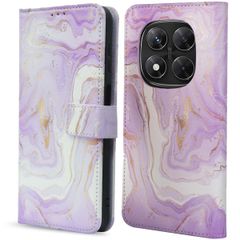 imoshion Étui de télephone portefeuille Design Xiaomi Redmi Note 14 Pro (5G) / 14 Pro Plus (5G) - Purple Marble