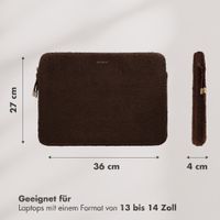 Selencia Housse laptop teddy 13-14 pouces - Choco Brown