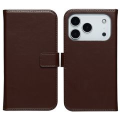 Selencia Étui portefeuille en cuir véritable Apple iPhone 17 Pro - Marron