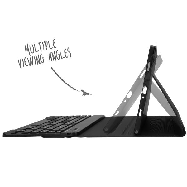 Accezz Étui de tablette portefeuille Bluetooth Clavier Samsung Galaxy Tab A9 Plus - AZERTY / FR - Noir