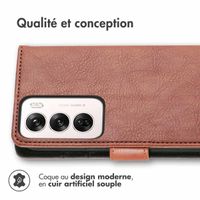 imoshion Étui de télephone portefeuille de luxe Oppo Reno 12 Pro - Marron