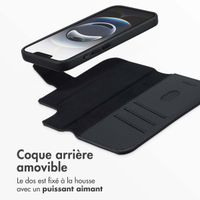 Accezz Étui de télephone portefeuille en cuir 2-en-1 avec MagSafe Apple iPhone 17e / 16e - Onyx Black