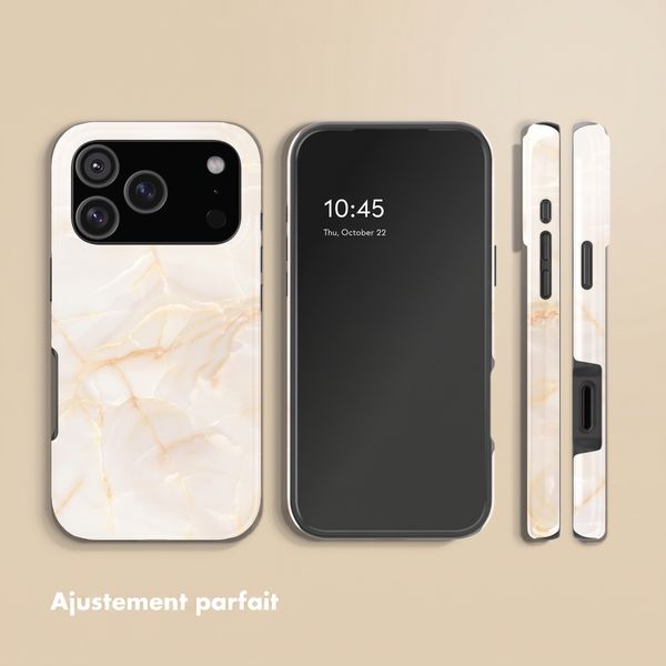 Selencia Coque arrière Vivid Apple iPhone 18 Pro - Golden Beige Marble