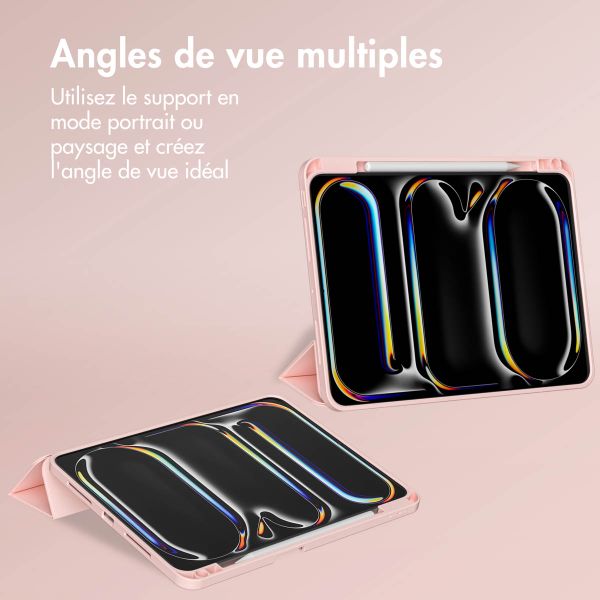 Accezz Coque tablette portefeuille Smart Silicone Apple iPad Pro 11 (2025) M5 / (2024) M4 - Rose