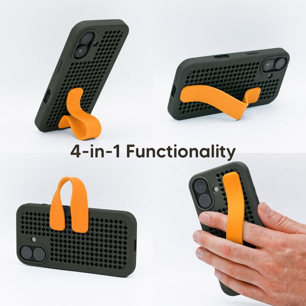 Callbuddy Sangle multifonctionnelle Apple iPhone 17 / 17e / 16e / 15 / 14 / 13 - Orange