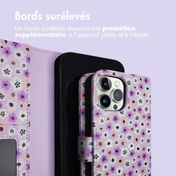 imoshion Étui de télephone portefeuille Design Apple iPhone 12 (Pro) - Purple Flowers
