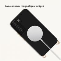 Selencia Coque arrière Rivièra avec MagSafe avec crochets amovibles Samsung Galaxy S22 - Velvet Black