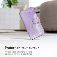 imoshion Étui de télephone portefeuille Design Samsung Galaxy A41 - Purple Marble
