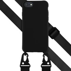 Selencia Coque silicone avec cordon amovible Apple iPhone SE (2022 / 2020) / 8 / 7 - Noir