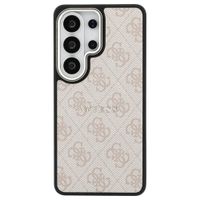 Guess Coque arrière en cuir 4G avec MagSafe Samsung Galaxy S26 Ultra - Gold Edge - Pink