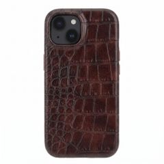 Selencia Coque arrière Croco avec MagSafe Apple iPhone 14 / 13 - Choco Brown