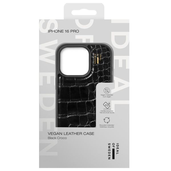 iDeal of Sweden Coque Vegan Leather Apple iPhone 16 Pro - Black Croco