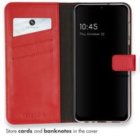 Selencia Étui portefeuille en cuir véritable Samsung Galaxy A13 (4G) - Rouge