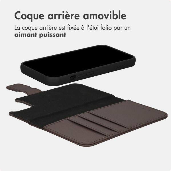 imoshion Étui portefeuille luxe 2-en-1 amovible Apple iPhone 12 (Pro) - Marron