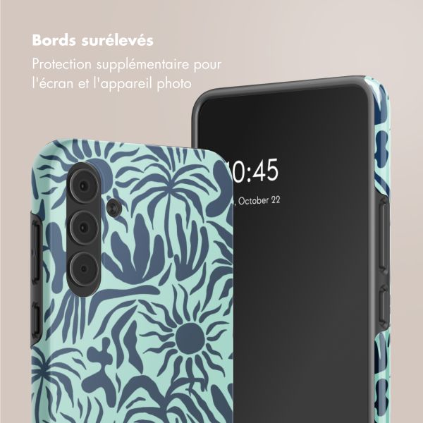 Selencia Coque arrière Vivid Samsung Galaxy A55 - Tropical Vibes Light Blue