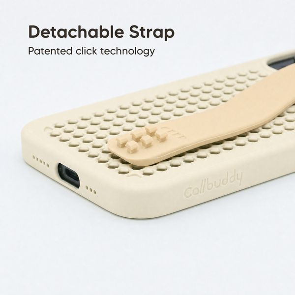 Callbuddy Coque avec strap Apple iPhone 17e / 16e / 15 / 14 / 13 - Sand Glow