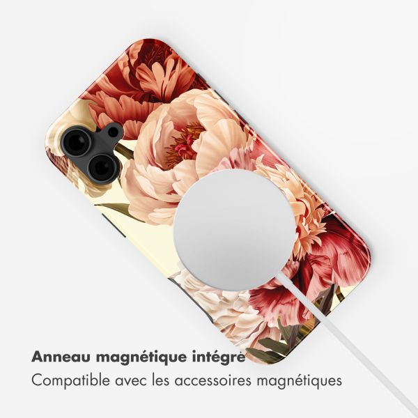 Selencia Coque arrière Vivid avec MagSafe Apple iPhone 16 - Vintage Peony