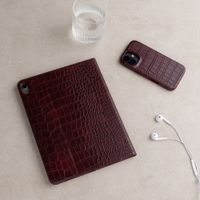 Selencia Coque Croco Samsung Galaxy Tab A11 Plus / A9 Plus - Burgundy