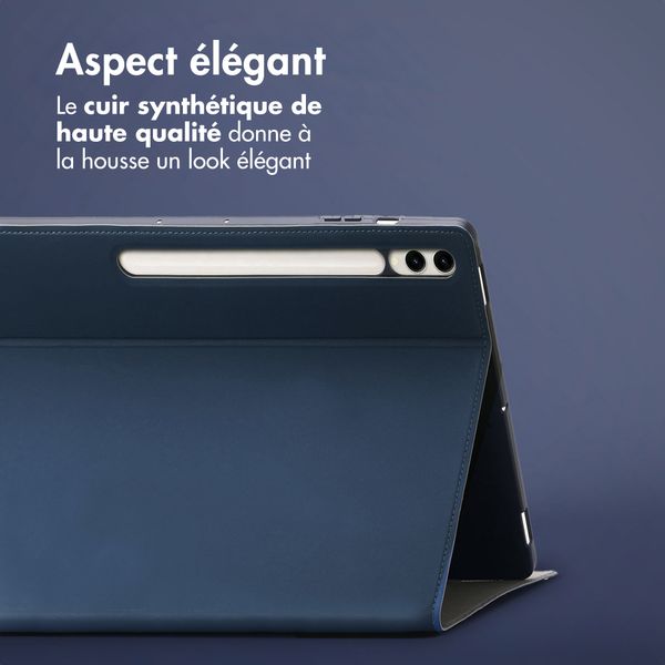 Accezz Coque tablette Classic Samsung Galaxy Tab S10 Plus / Tab S9 FE Plus / Tab S9 Plus - Bleu foncé