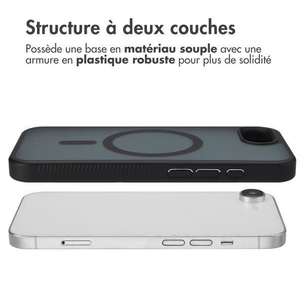 Accezz Coque Givrée Robuste avec MagSafe Apple iPhone 17e / 16e - Noir