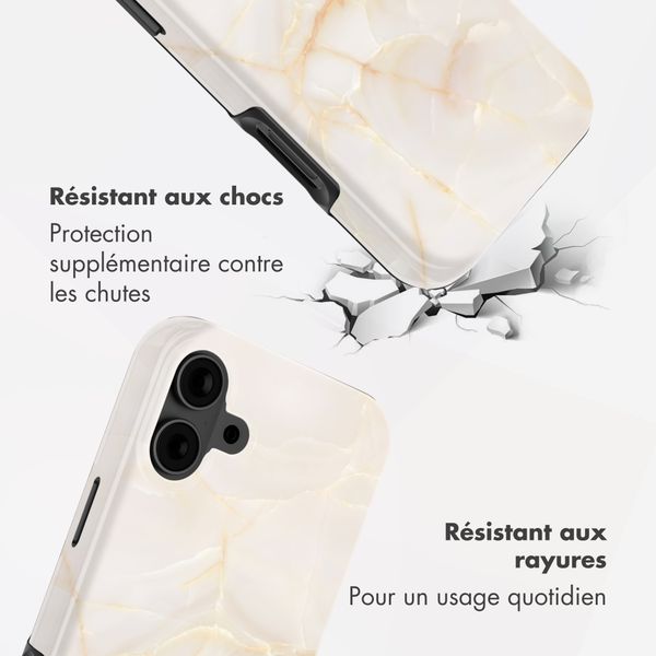 Selencia Coque arrière Vivid Apple iPhone 16 - Golden Beige Marble