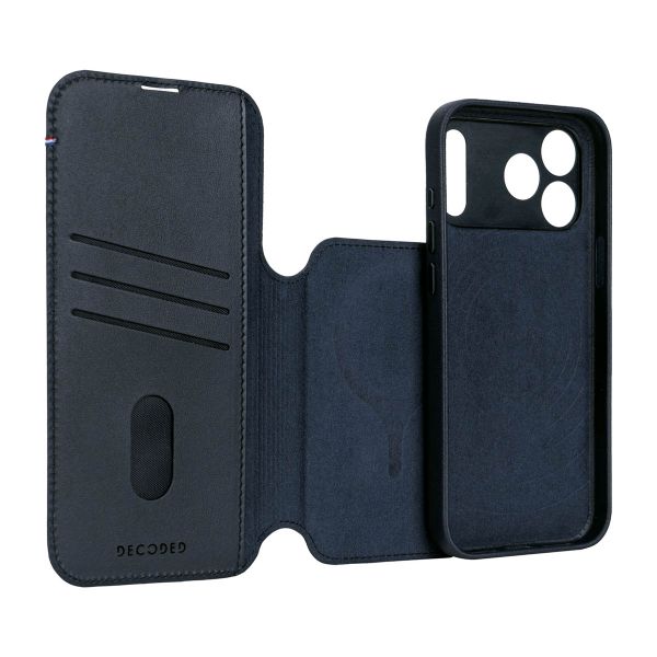 Decoded Portefeuille détachable 2 en 1 en cuir MagSafe Apple iPhone 17 Pro - Navy Shadow