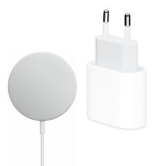 Apple Adaptateur secteur USB-C d'origine 20 W + chargeur MagSafe d'origine 15 W - 1 mètre - Blanc