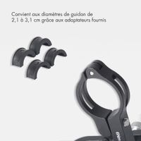imoshion Support de téléphone en aluminium pour vélo - Léger - Universel - Noir