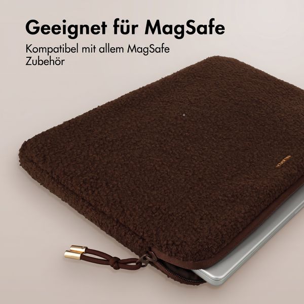 Selencia Housse laptop teddy 13-14 pouces - Choco Brown