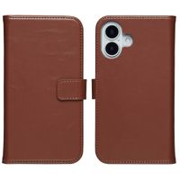 Selencia Étui portefeuille en cuir véritable Apple iPhone 17 - Marron clair