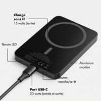 Selencia Powerbank Vivid 5 000 mAh - MagSafe et Qi - Black / Wavy Baby Choco