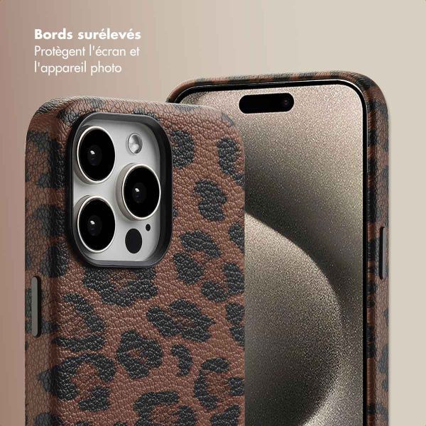 Selencia Coque Sabi imprimé panthère avec MagSafe Apple iPhone 15 Pro Max - Mocha Brown