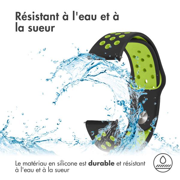 imoshion Bracelet sport en silicone  - Connexion universelle 18 mm - Black & Lime