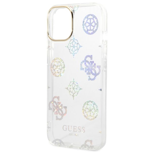 Guess Coque Peony Glitter Apple iPhone 14 - Blanc