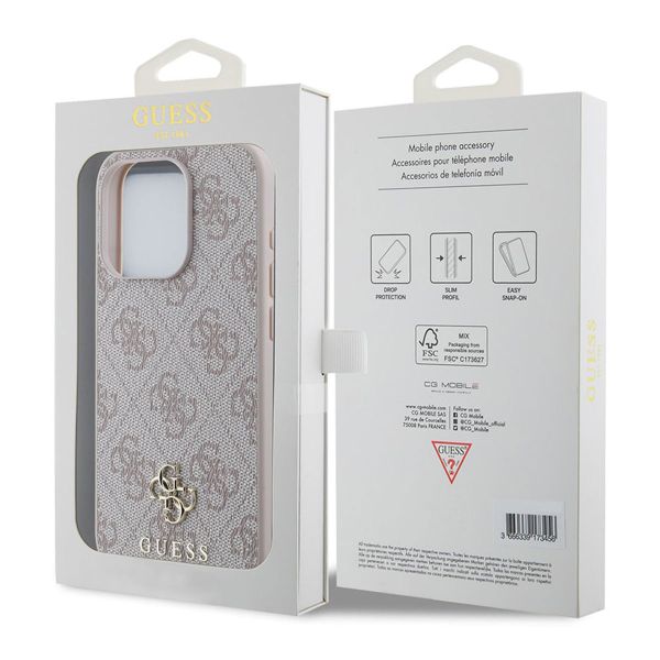 Guess Coque 4G Metal Logo MagSafe Apple iPhone 15 Pro Max - Rose