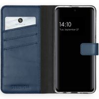 Selencia Étui portefeuille en cuir véritable Samsung Galaxy A51 - Bleu