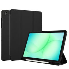 Accezz Coque tablette portefeuille Smart Silicone Samsung Galaxy Tab A11 Plus / A9 Plus - Noir