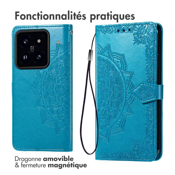 imoshion Etui de télephone Mandala Xiaomi 14T - Turquoise