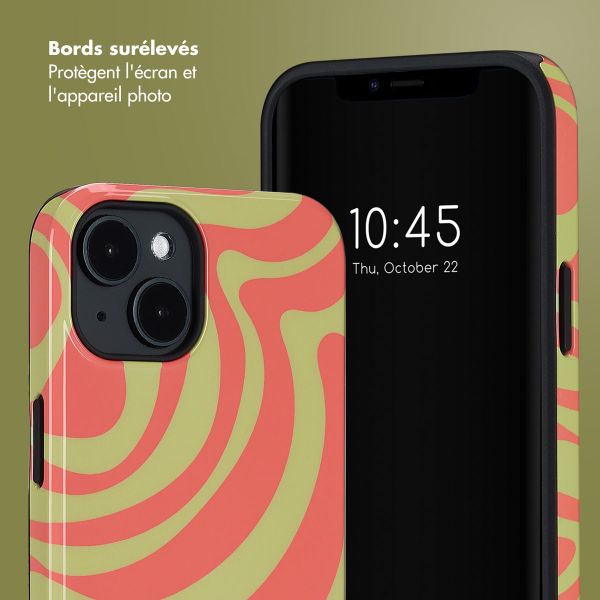 Selencia Coque arrière Vivid avec MagSafe Apple iPhone 14 - Wavy Swirl Orange Fern
