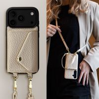 Selencia Coque de télephone Sera avec cordon et porte-cartes enveloppe Apple iPhone 18 Pro Max / 17 Pro Max - Champagne