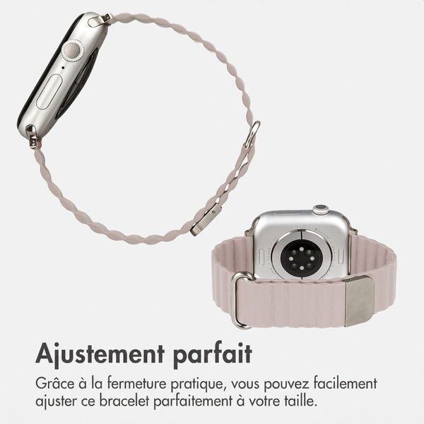 imoshion Bracelet magnétique en cuir synthétique Apple Watch | 44/45/46/49 mm - Beige