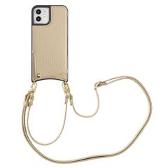Selencia Coque de télephone Nova avec cordon et porte-cartes Apple iPhone 12 (Pro) - Beige