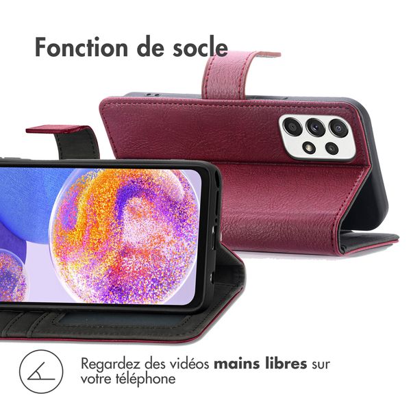 imoshion Étui de télephone portefeuille de luxe Samsung Galaxy A23 (5G) - Bordeaux