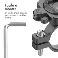 Accezz Support de téléphone EasyLock pour vélo avec coque Apple iPhone 15 Pro - Rotation à 360° - Noir