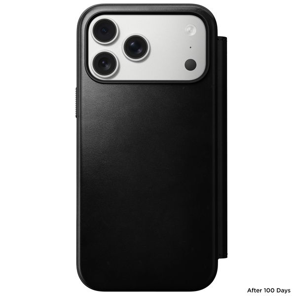 Nomad Étui de style livre folio moderne en cuir Horween avec MagSafe Apple iPhone 17 Pro Max - Noir