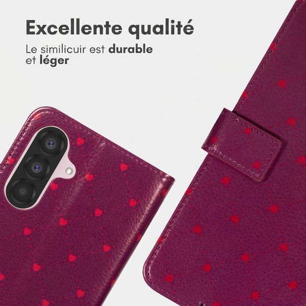 imoshion Étui de télephone portefeuille Design Samsung Galaxy A55 - Crush Check Coral Dust