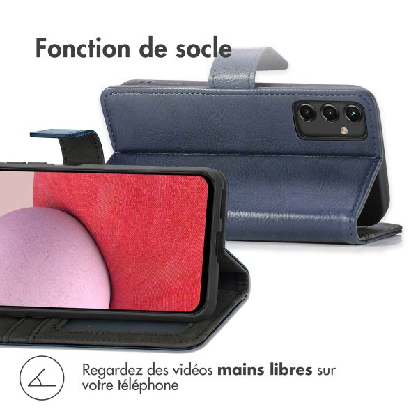 imoshion Étui de télephone portefeuille de luxe Samsung Galaxy A14 (5G/4G) - Bleu foncé