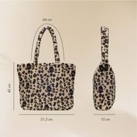 Selencia Sac Fourre-tout Zaya - Teddy Sac Ordinateur 16 pouces - Léopard